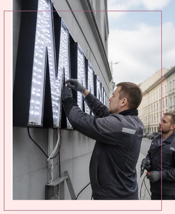 Изготовление и монтаж светодиодных LED вывесок в Клинцах