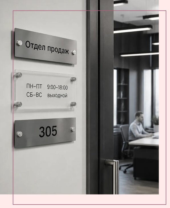 Офисные таблички на дверь в Клинцах по цене от 5094 р. | Аванза-Клы